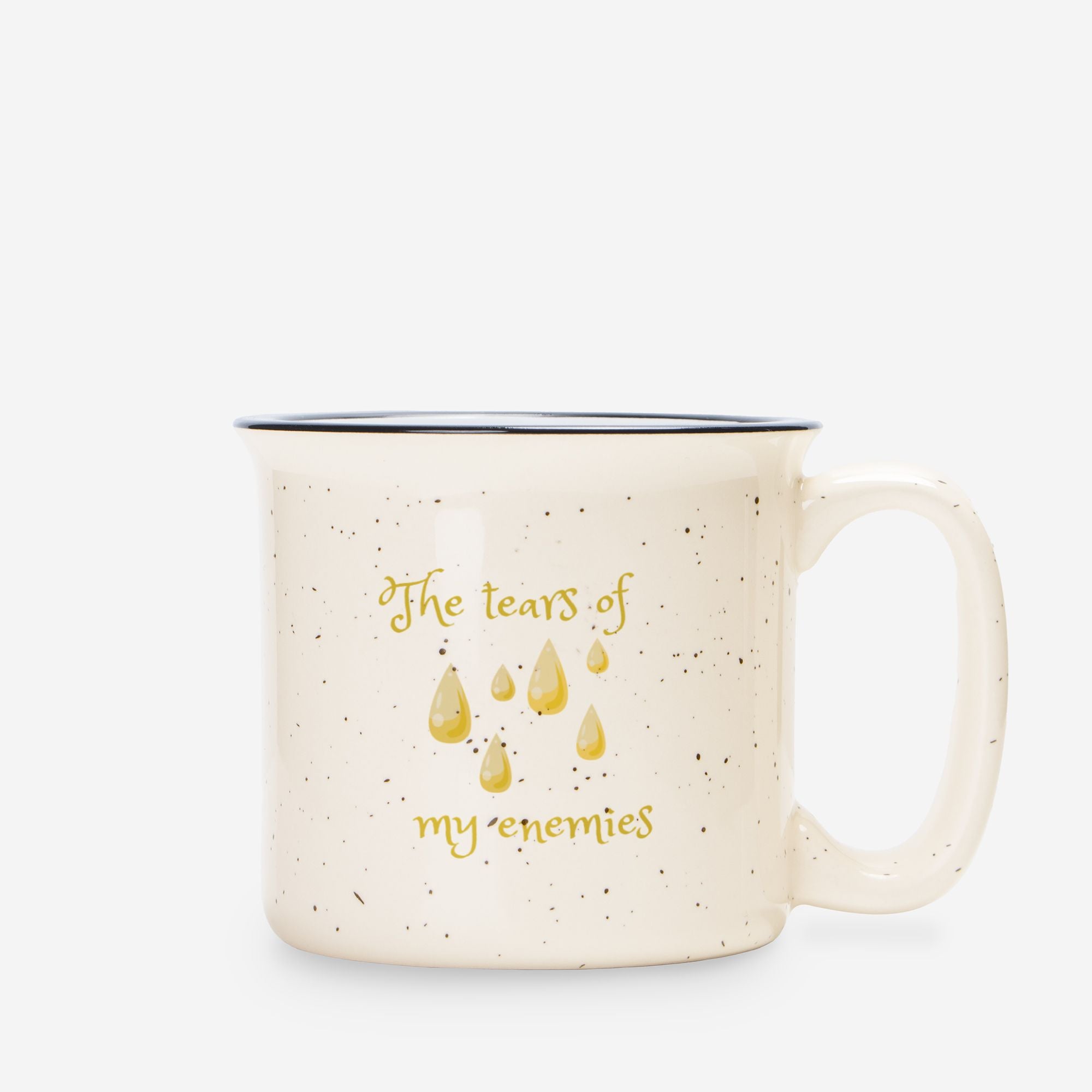 tears of my enemies ( Ceramic Camp Mug Speckled Cream 13oz