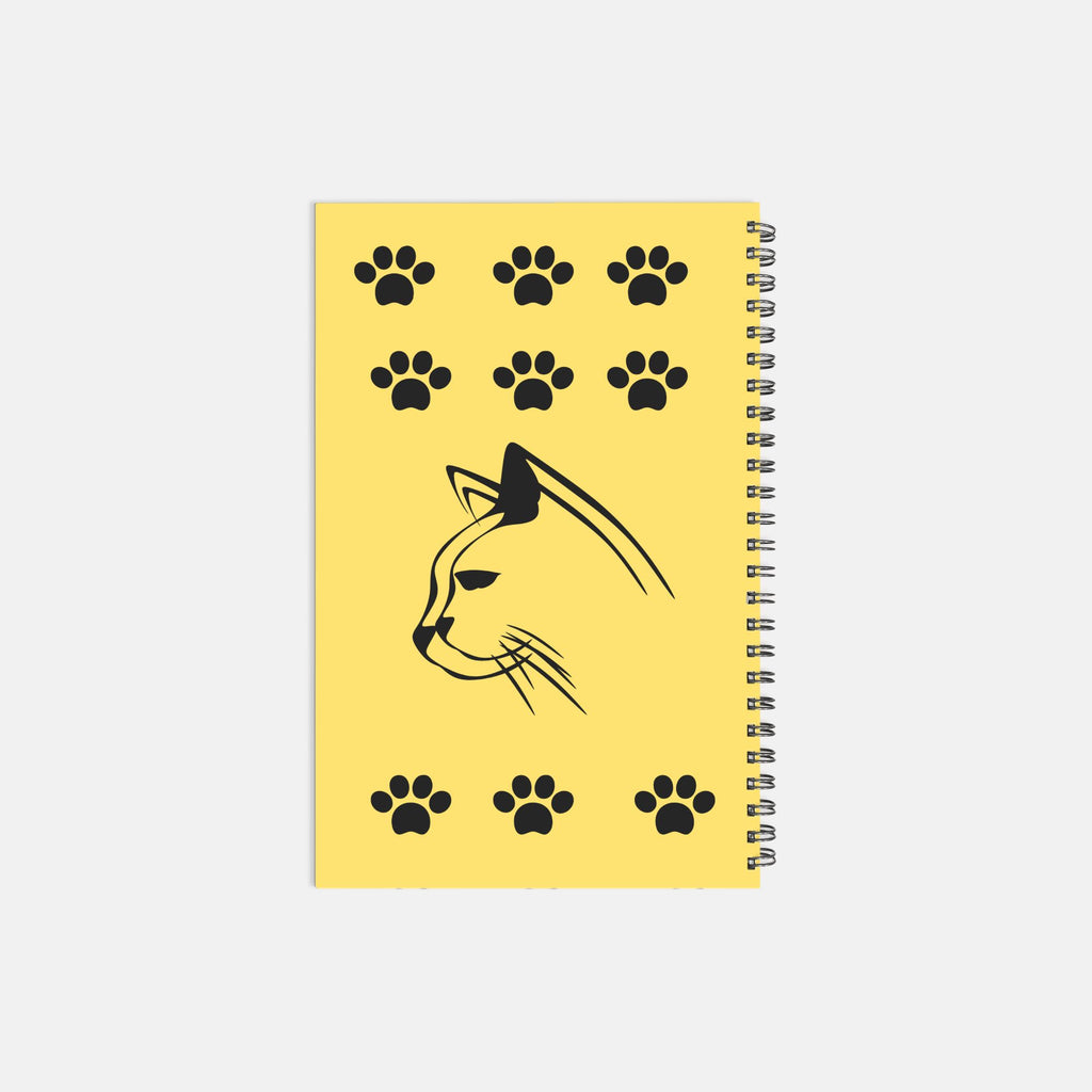 Planner Hardcover Spiral 5.5 x 8.5 - Cat in Yellow