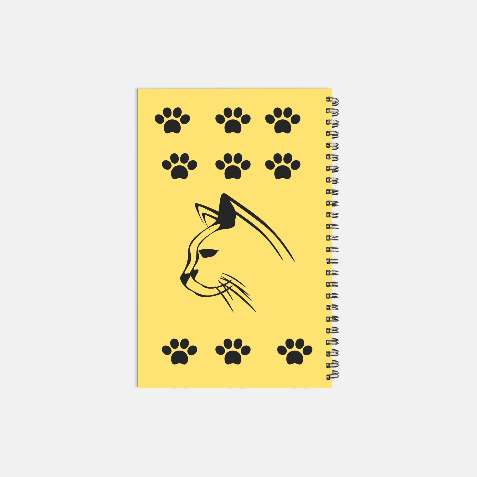 Planner Hardcover Spiral 5.5 x 8.5 - Cat in Yellow