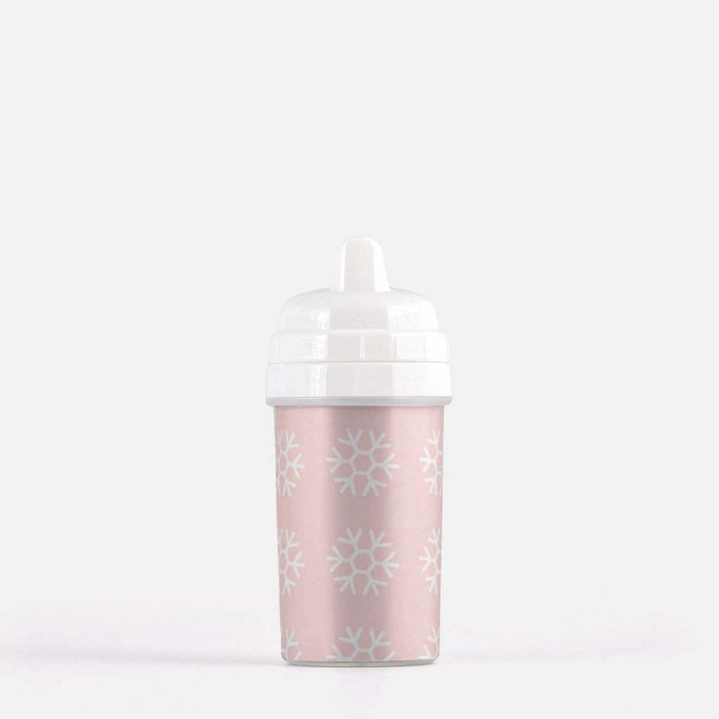 Pink with white snowflakes Sippy Cup