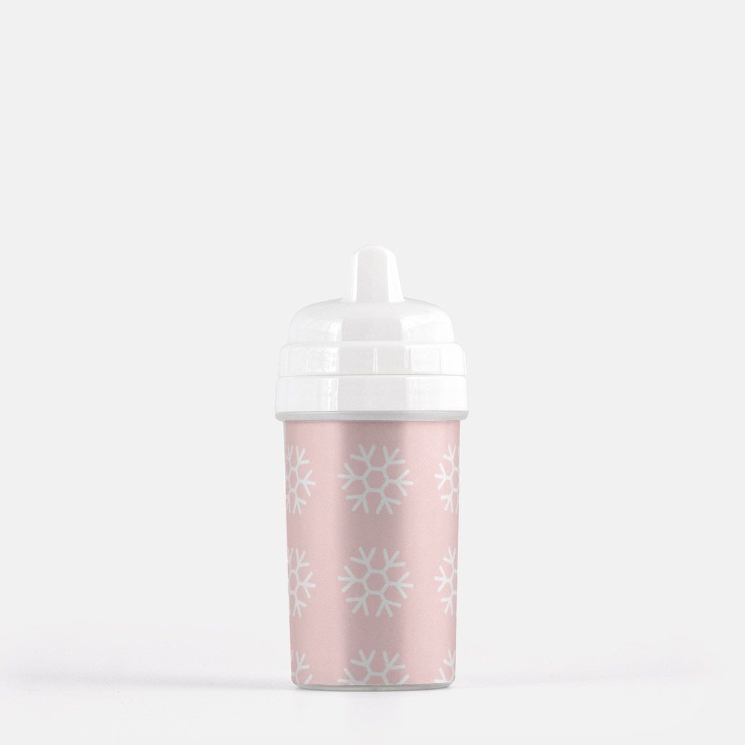 Pink with white snowflakes Sippy Cup