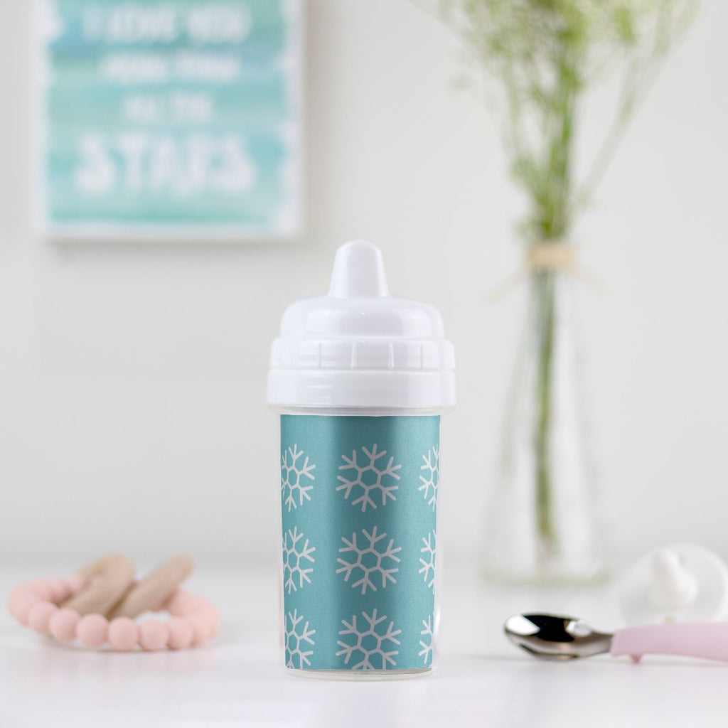 Blue with white snowflakes Sippy Cup