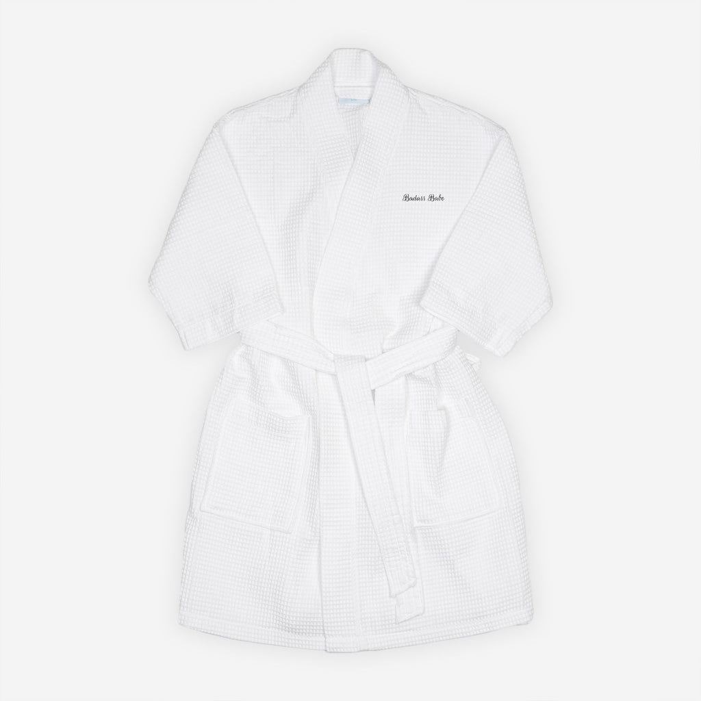 Waffle Weave Kimono Robe - Thigh Length