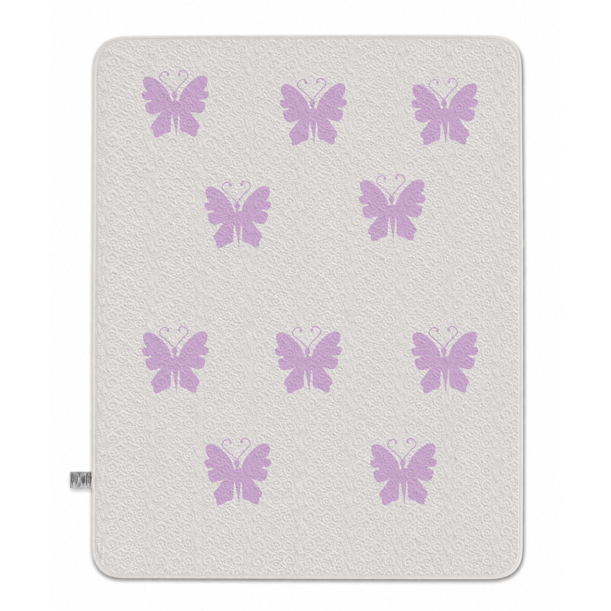 Pink butterflies (Quilted Blanket - 50" x 60")