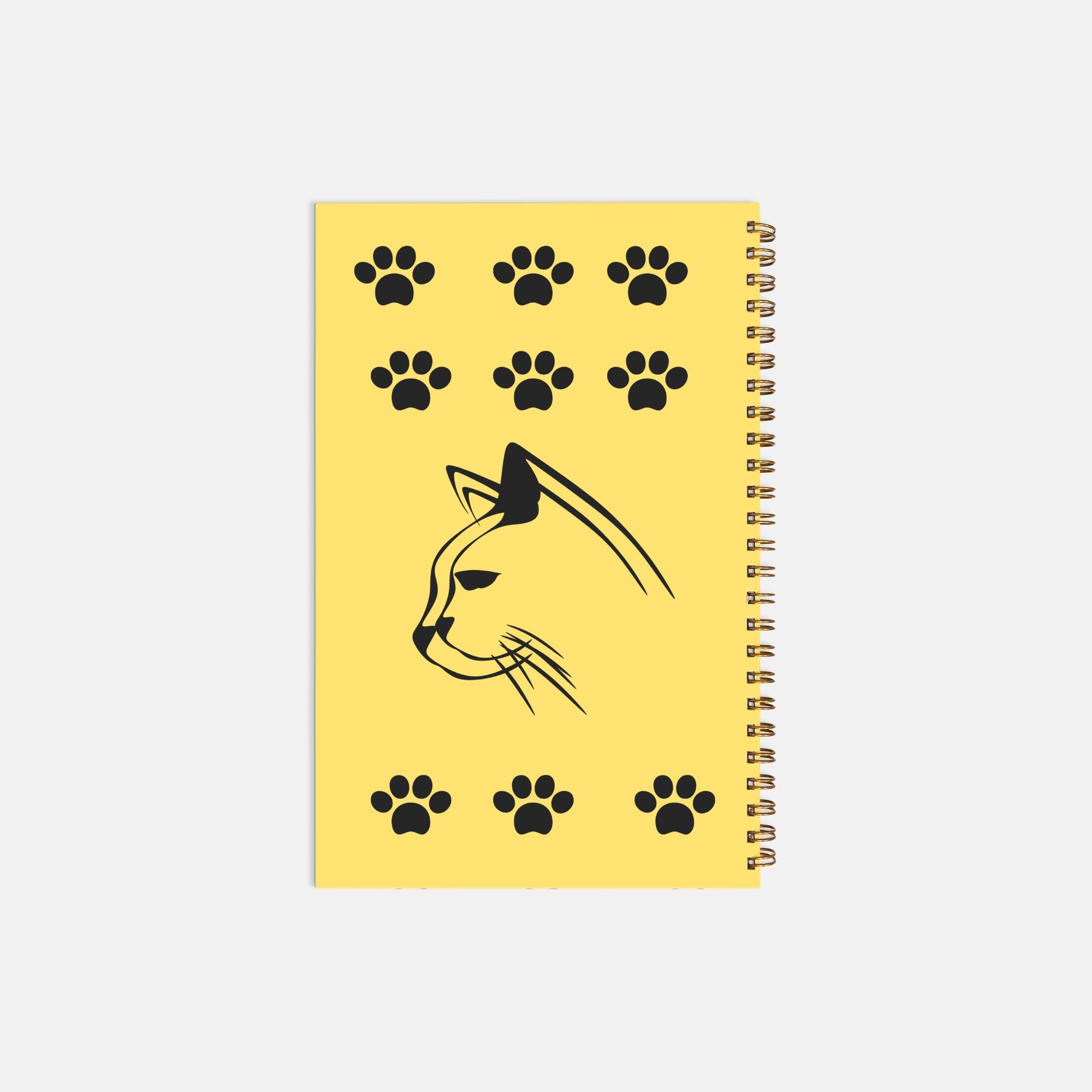 Planner Hardcover Spiral 5.5 x 8.5 - Cat in Yellow