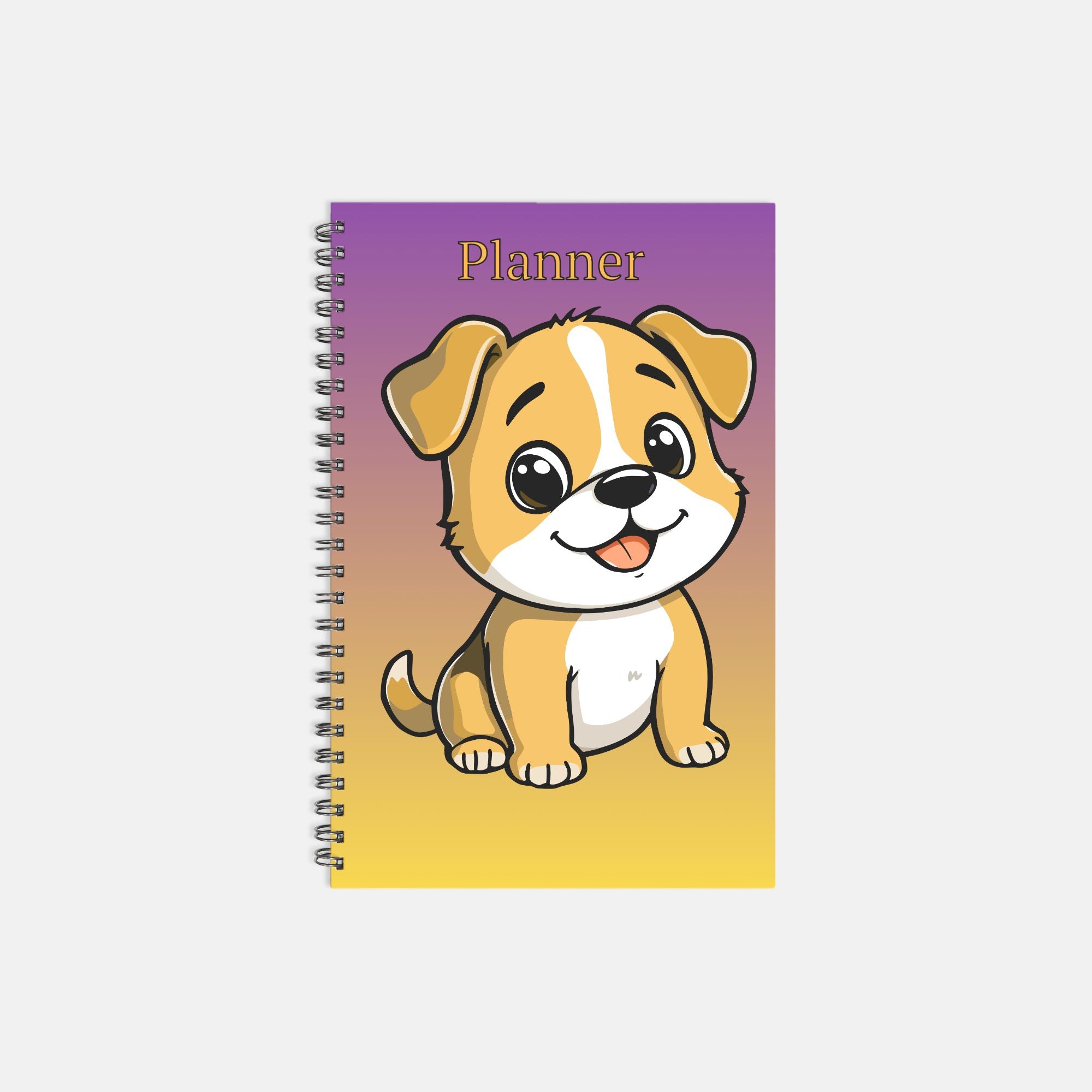 Planner Hardcover Spiral 5.5 x 8.5 - Dog in Ombre