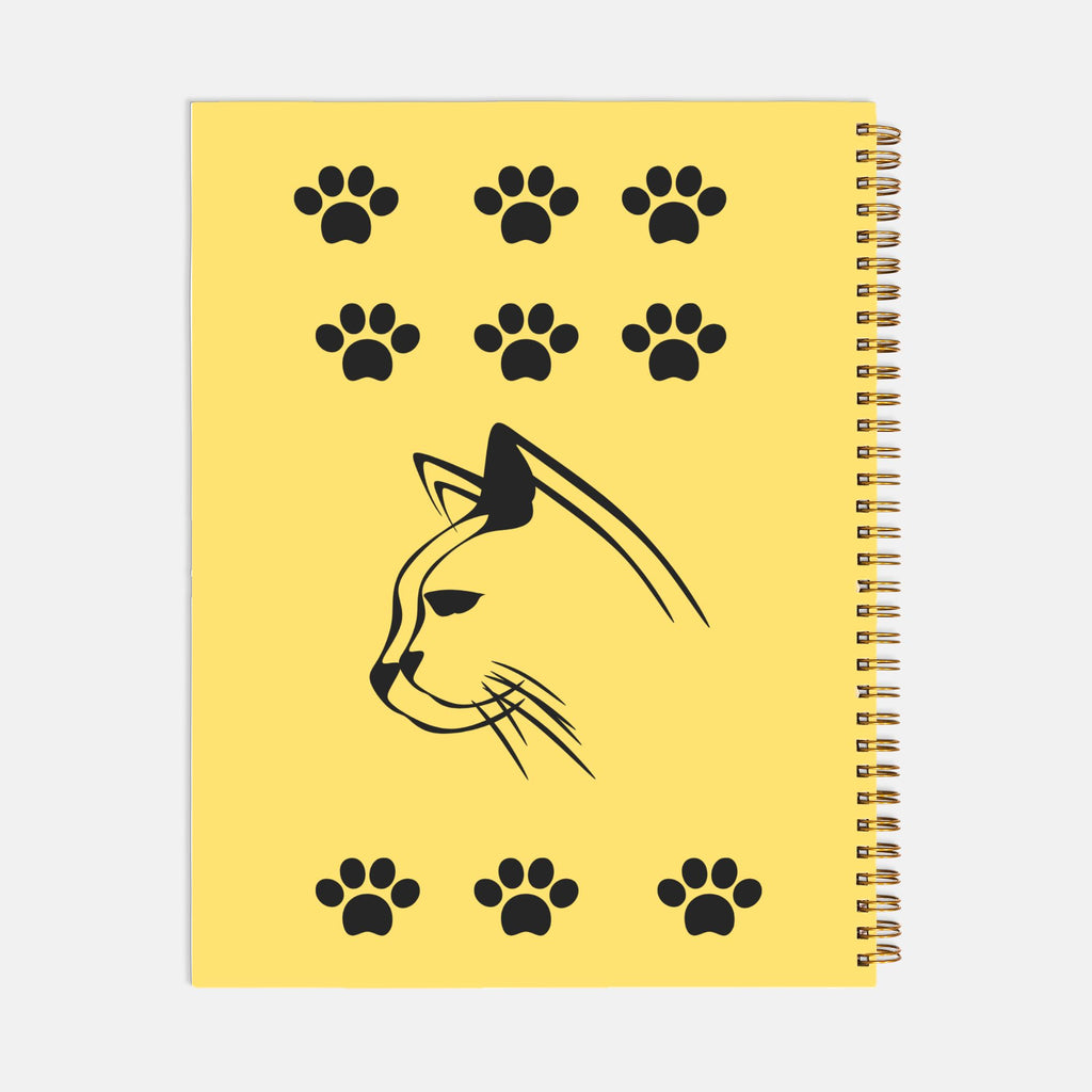 Planner Hardcover Spiral 8.5 x 11 -  Cat in Yellow