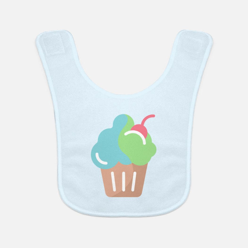Blue with cupcake Baby Bib