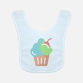 Blue with cupcake Baby Bib