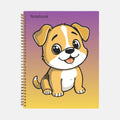 Dog in Purple Notebook Hardcover Spiral 8.5 x 11