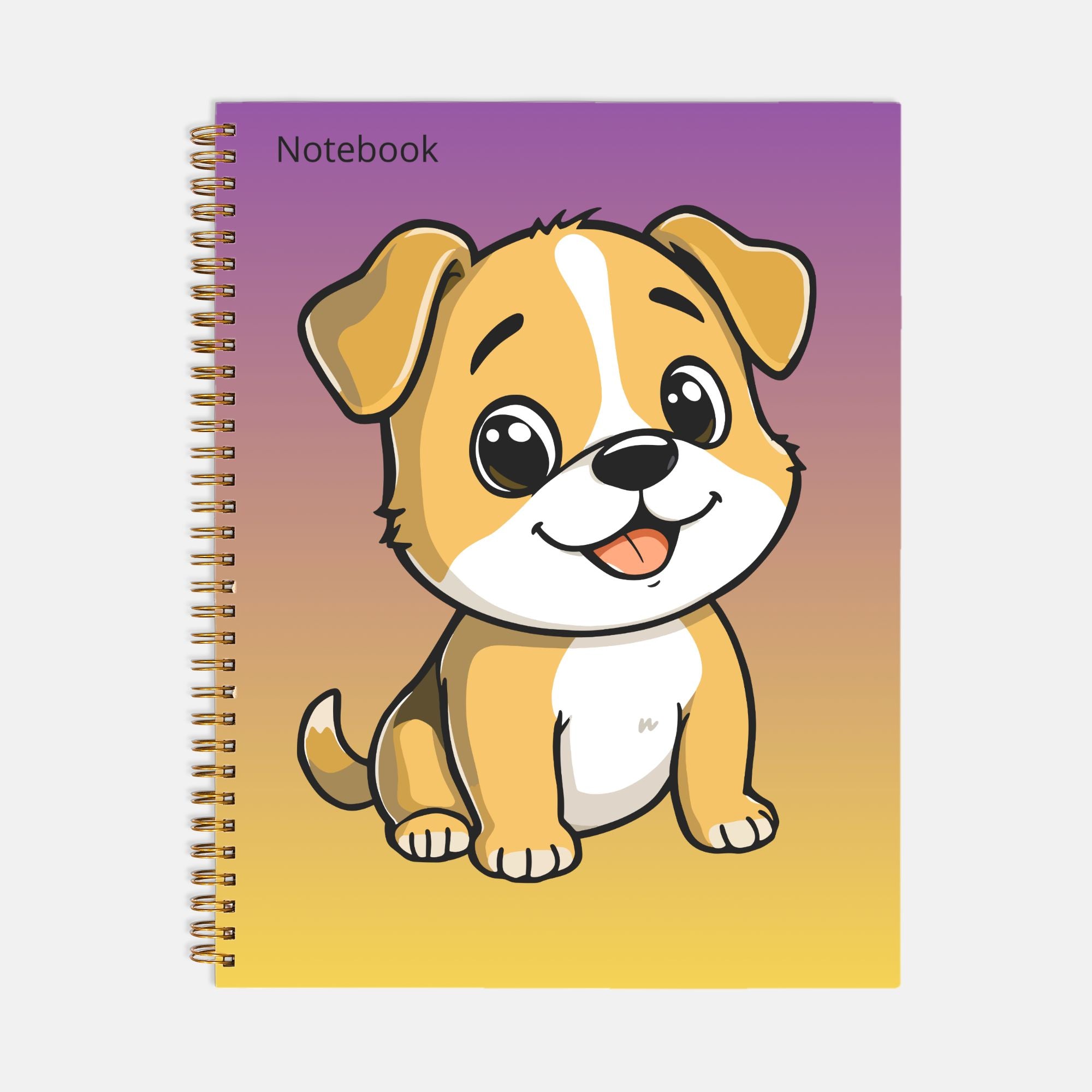 Dog in Purple Notebook Hardcover Spiral 8.5 x 11