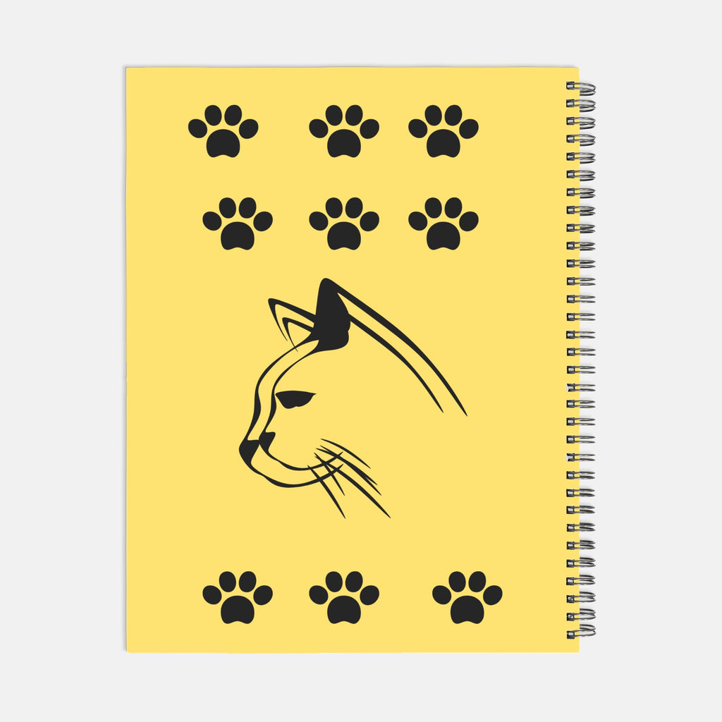 Cat in Yellow(Notebook Hardcover Spiral 8.5 x 11)