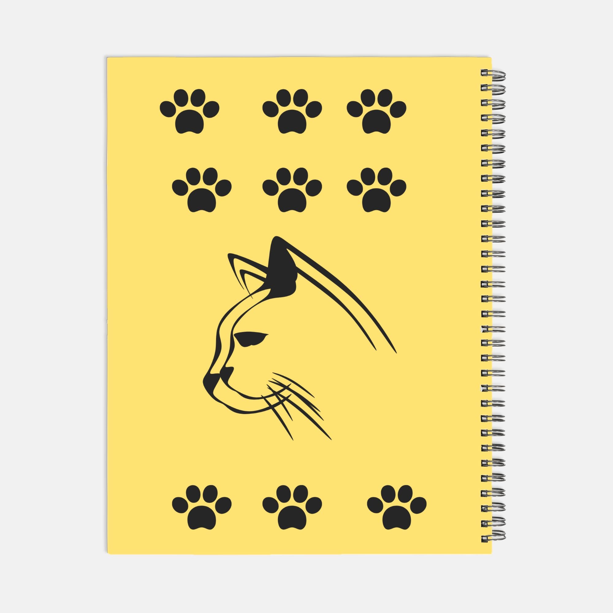 Cat in Yellow(Notebook Hardcover Spiral 8.5 x 11)