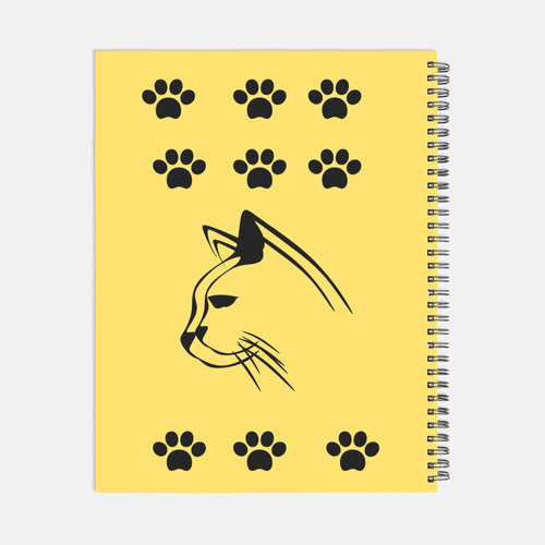 Cat in Yellow(Notebook Hardcover Spiral 8.5 x 11)