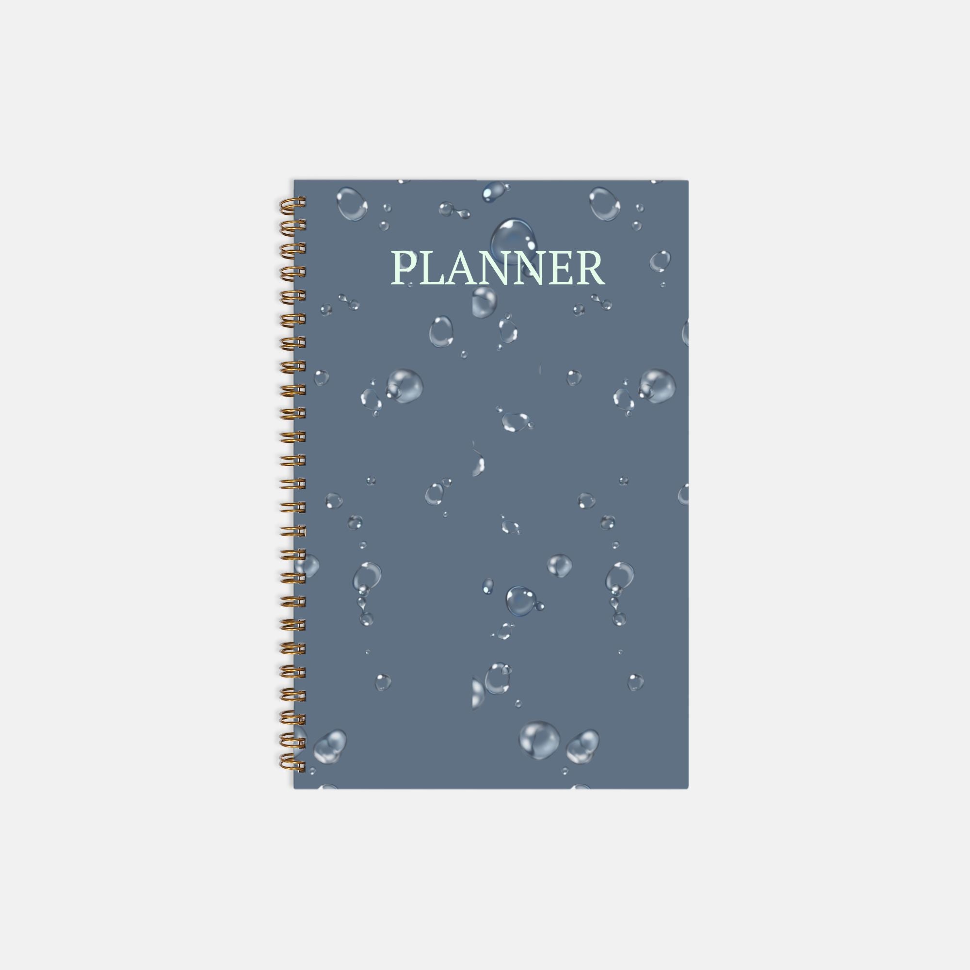 Planner Hardcover Spiral 5.5 x 8.5 - Ocean Bubbles