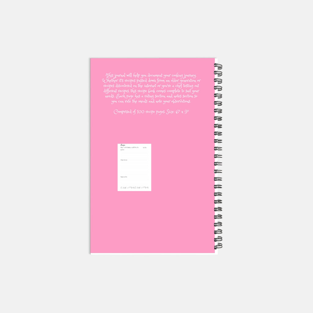 Pink Recipe Softcover Spiral Book 5.5 x 8.5