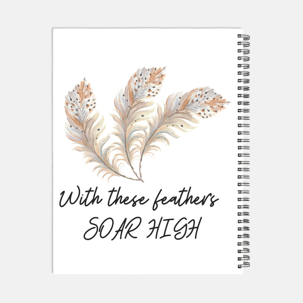 Planner Hardcover Spiral 8.5 x 11  - Feathers to Soar High