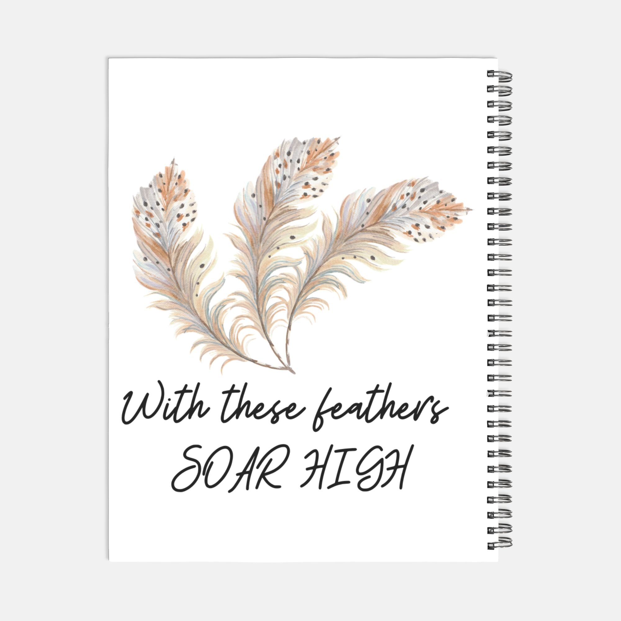 Planner Hardcover Spiral 8.5 x 11  - Feathers to Soar High