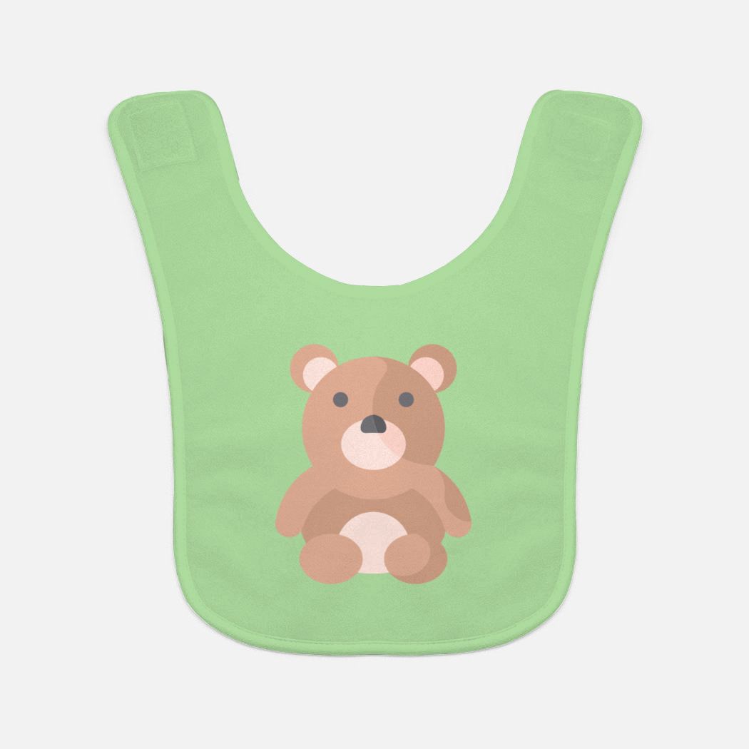 Green with teddy bear Baby Bib