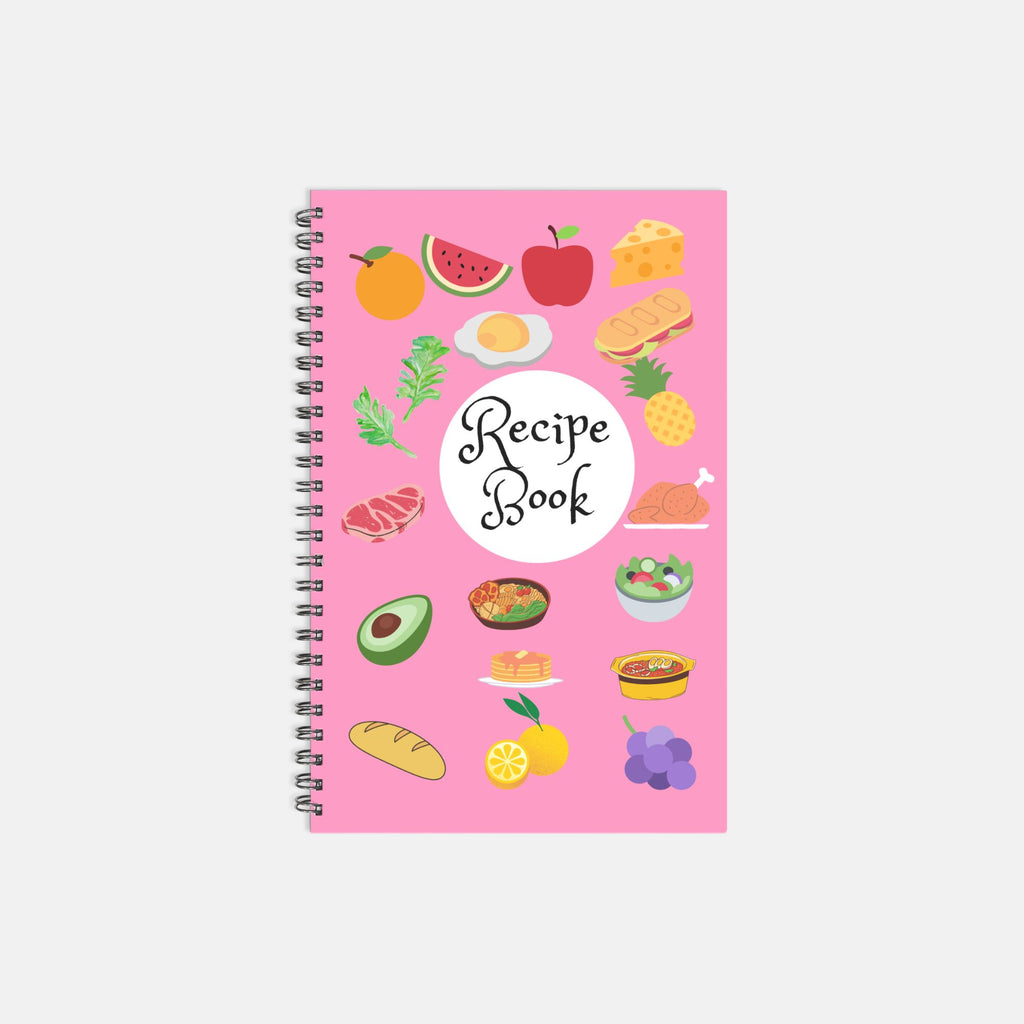 Pink Recipe Softcover Spiral Book 5.5 x 8.5