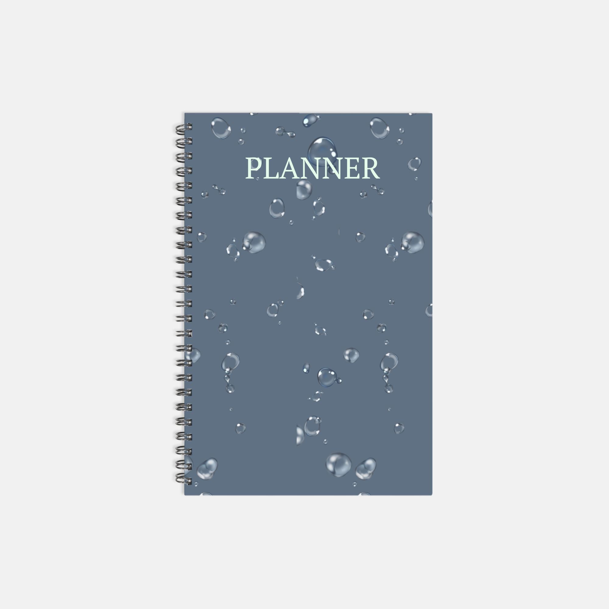 Planner Hardcover Spiral 5.5 x 8.5 - Ocean Bubbles
