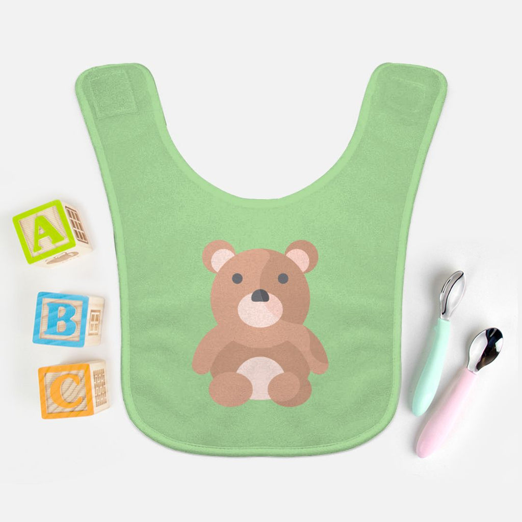Green with teddy bear Baby Bib